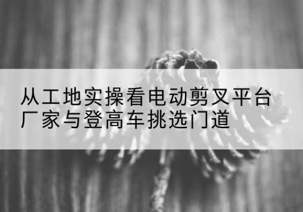 镇宁电动剪叉升降平台厂家-从工地实操看电动剪叉平台厂家与登高车挑选门道